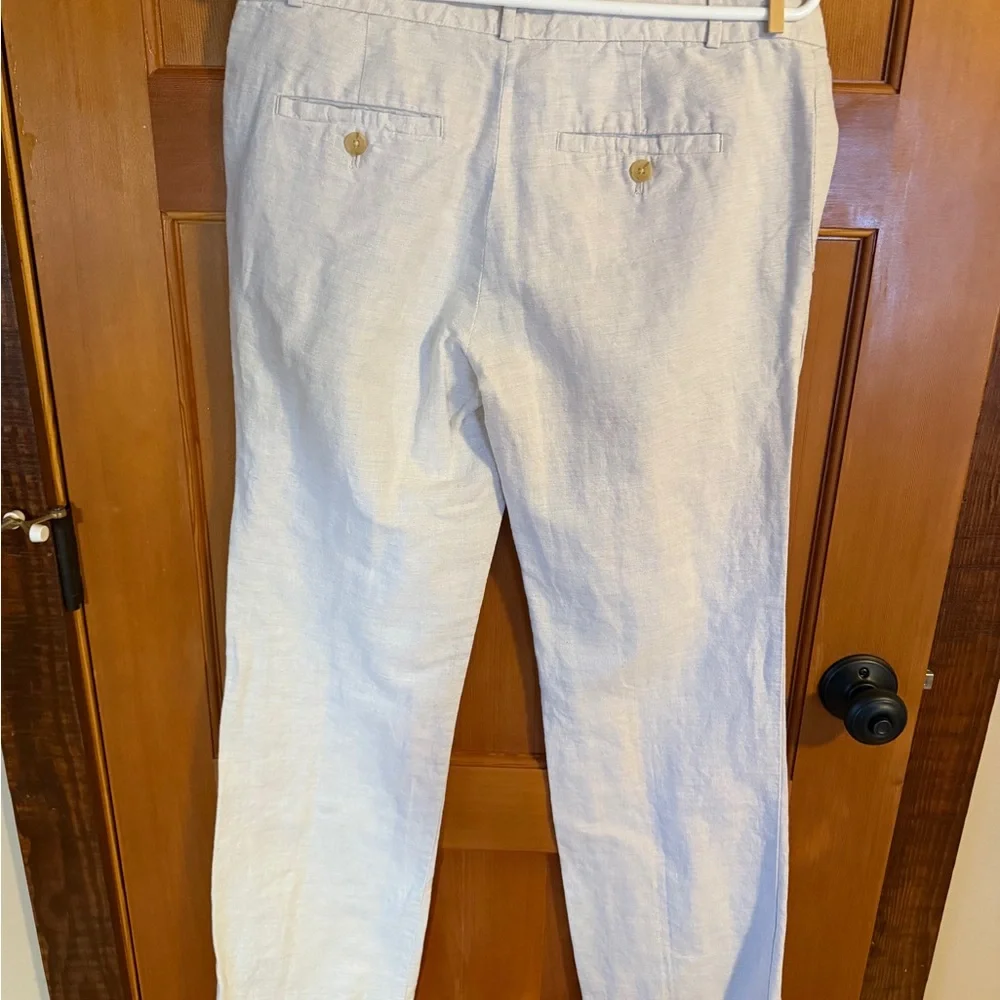 Banana Republic Beige Linen Straight Leg Pants Size 4